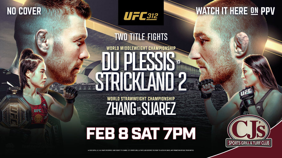 Fight Night at CJ’s Bar: Watch UFC 312 Live on February 8th!